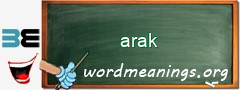 WordMeaning blackboard for arak